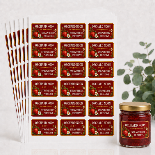 1.5" x 2.5" Custom Sheet Labels — Pack of 10 Sheets (180 Labels)