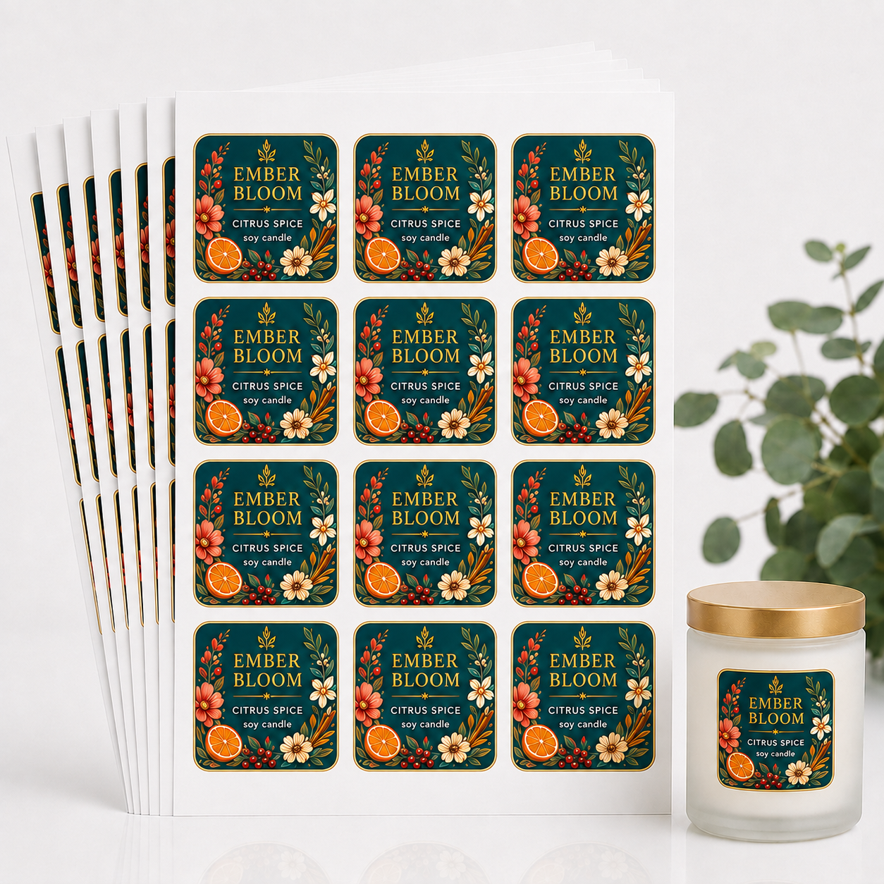 2.5" Custom Sheet Labels — Pack of 10 Sheets (120 Labels)