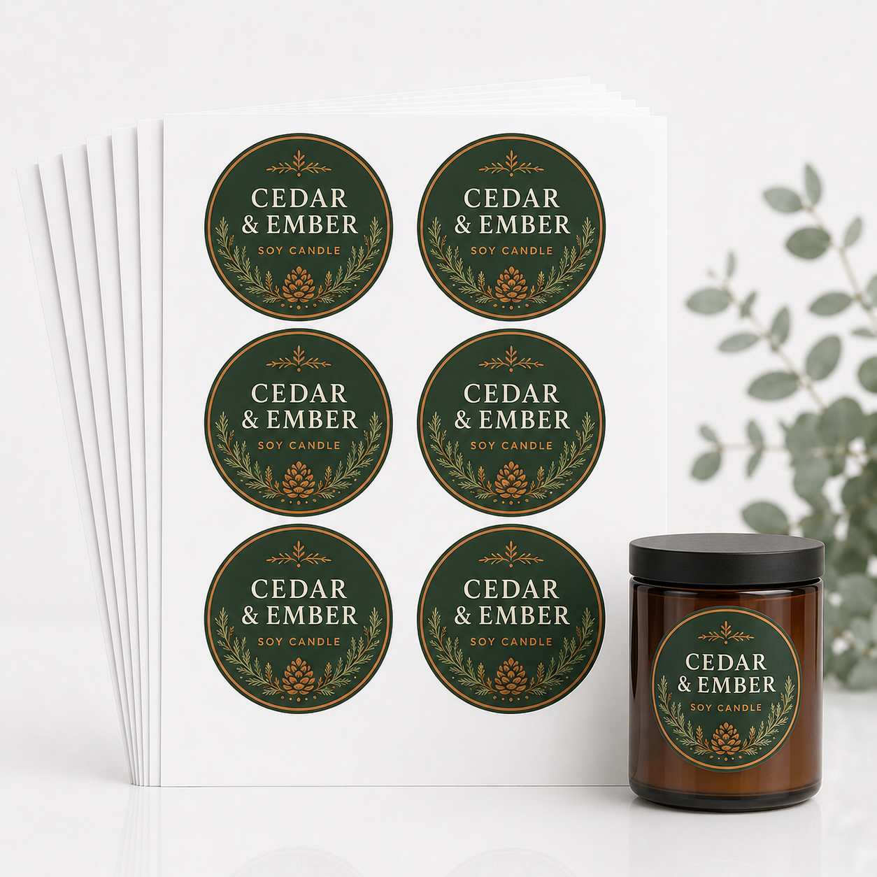3" Custom Sheet Labels — Pack of 10 Sheets (60 Labels)