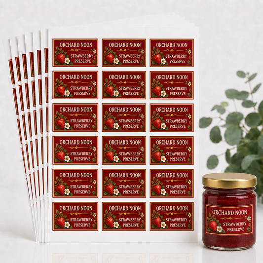 1.5" x 2.5" Custom Sheet Labels — Pack of 10 Sheets (180 Labels)