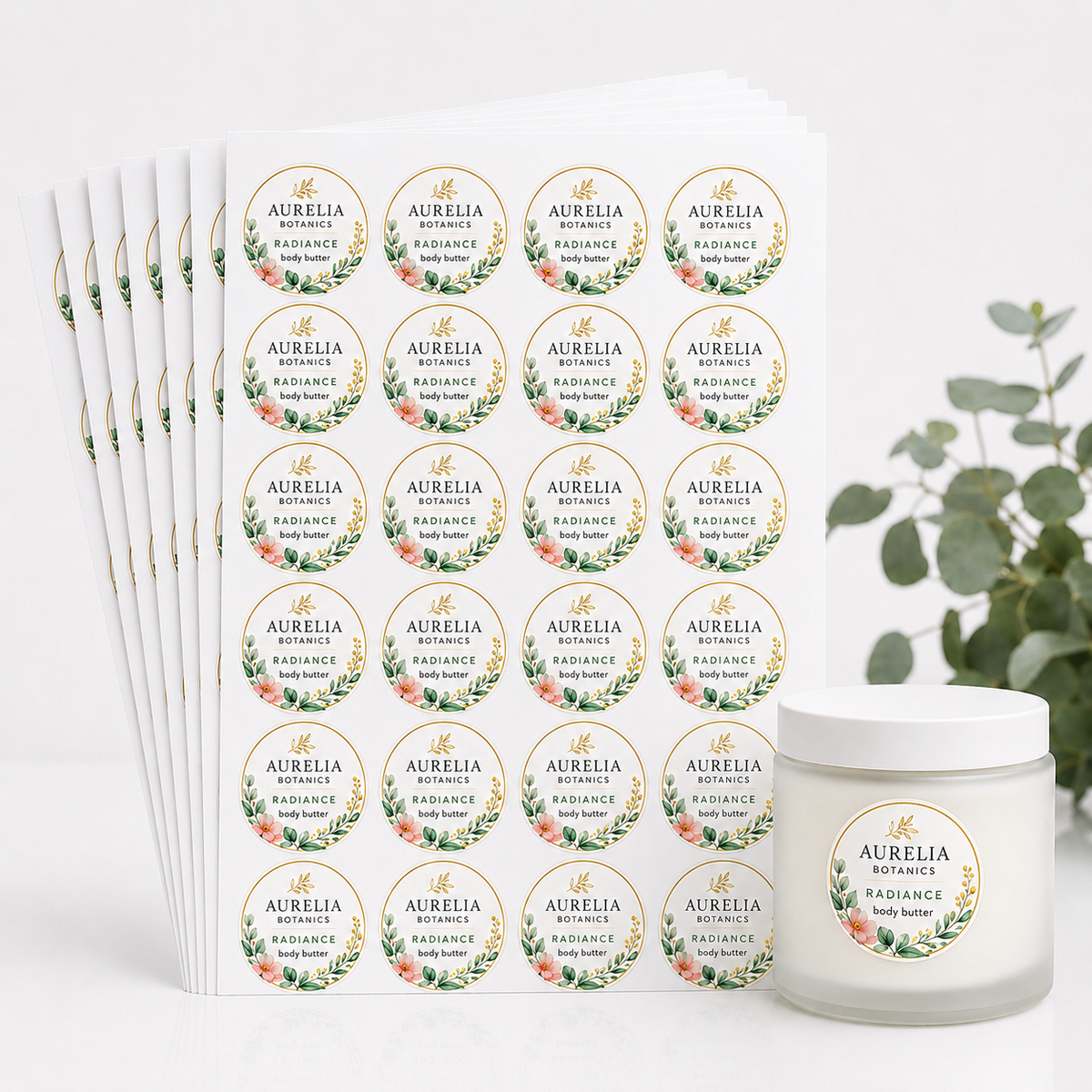 1.5" Custom Sheet Labels — Pack of 10 Sheets (240 Labels)