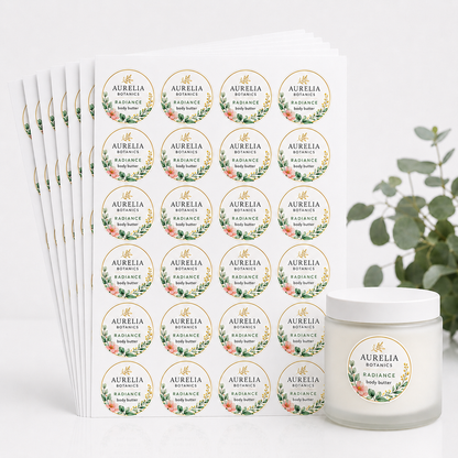1.5" Custom Sheet Labels — Pack of 10 Sheets (240 Labels)