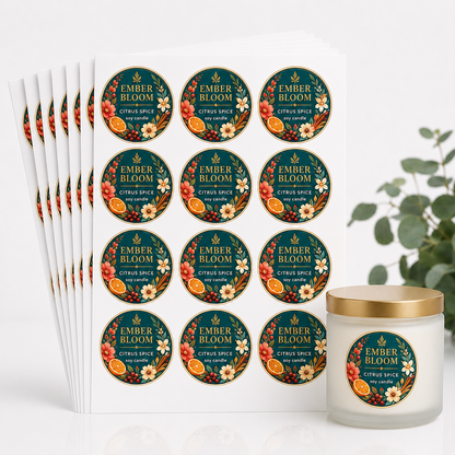 2.5" Custom Sheet Labels — Pack of 10 Sheets (120 Labels)