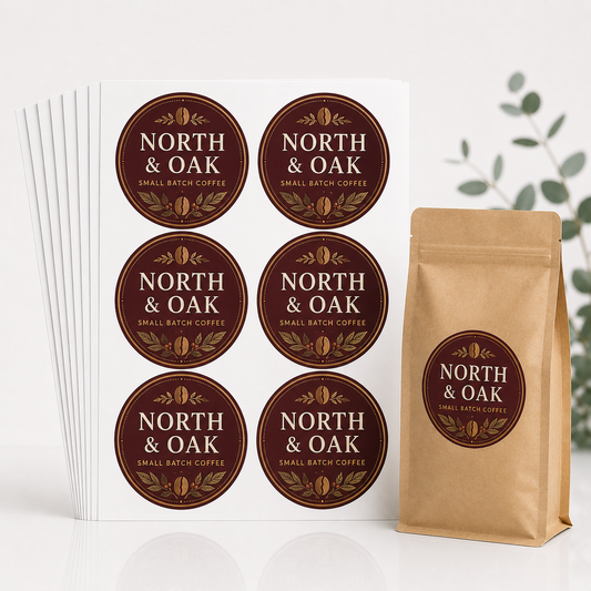 3.5" Custom Sheet Labels — Pack of 10 Sheets (60 Labels)
