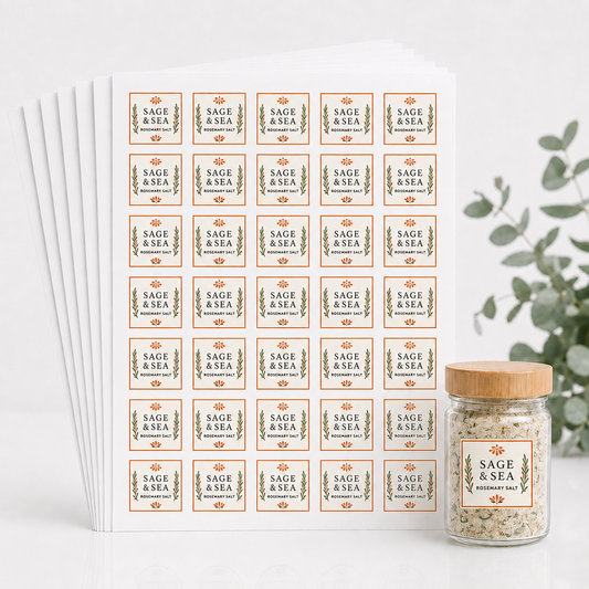 1.25" Custom Sheet Labels — Pack of 10 Sheets (350 Labels)