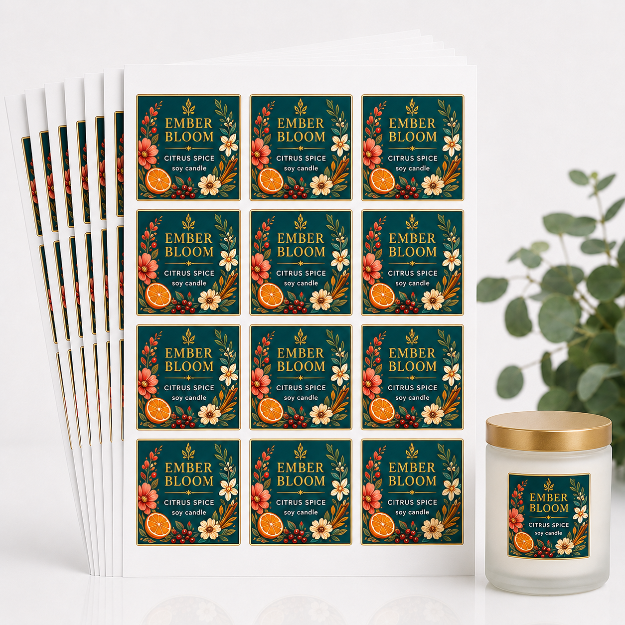 2.5" Custom Sheet Labels — Pack of 10 Sheets (120 Labels)