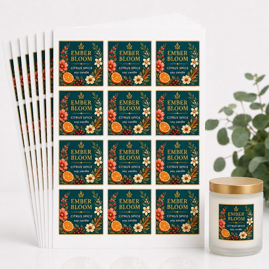 2.5" Custom Sheet Labels — Pack of 10 Sheets (120 Labels)